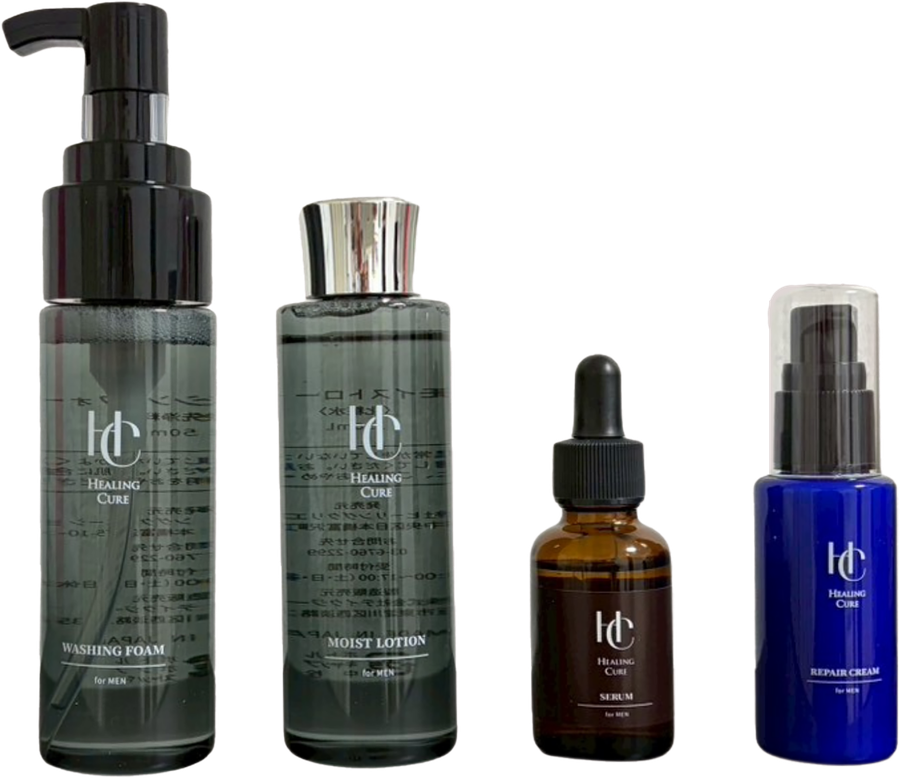 Healing Cure 専用コスメ4点(洗顔・化粧水・美容液・クリーム)